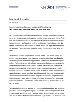 Medien-Information vom 20. Juni 2016 zum - Schleswig