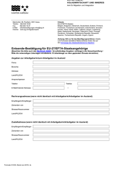 Entsende-Bestätigung für EU-27/EFTA
