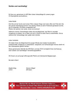 disponibles - Zuchtverband CH Sportpferde