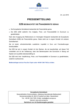 pressemitteilung ezb beobachtet die finanzmärkte genau