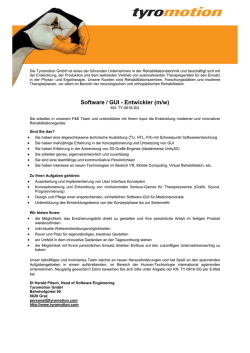 Software / GUI - Entwickler (m/w)