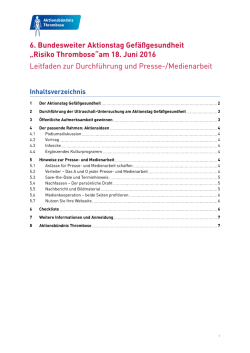 Leitfaden - Verschlusssache PAVK