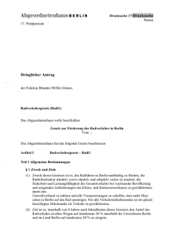 Dringlicher Antrag: Radverkehrsgesetz (RadG)