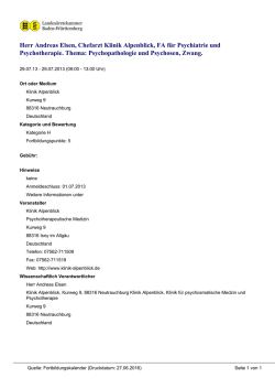 Herr Andreas Elsen, Chefarzt Klinik Alpenblick, FA f&uuml;r Psychiatrie