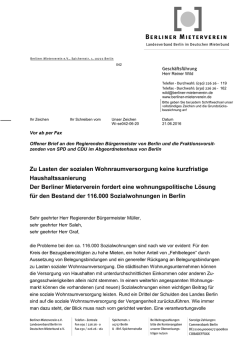 „Offener Brief“ an den Regierenden