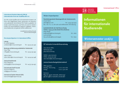 Informationen für internationale Studierende