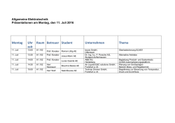 Montag Uhr zeit Raum Betreuer Student Unternehmen Thema