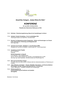 SmartCity Cologne: "Gutes Klima für Köln" - Konferenz