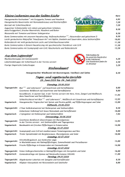 Kleine Leckereien aus der kalten Küche Aus dem Suppentopf