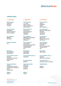 Lehrplan - Bibelschule Brake