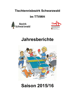 Berichtsheft 2015/16 - Tischtennisbezirk Schwarzwald