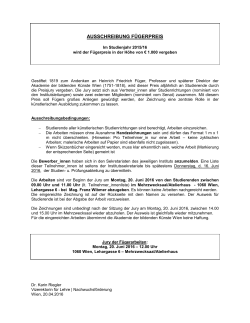 ausschreibung f&uuml;gerpreis - a[ - Akademie der bildenden K&uuml;nste Wien