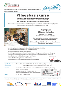 Infoflyer zum - Berufsfachschule Paulo Freire
