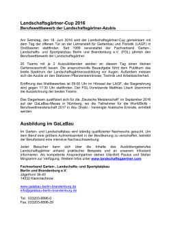 Landschaftsgärtner-Cup 2016 Ausbildung im GaLaBau