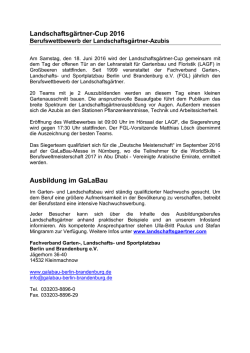 Landschaftsgärtner-Cup 2016 Ausbildung im GaLaBau