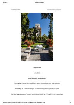 Newsletter Romantik Hotel Seeschloss Castello Ascona