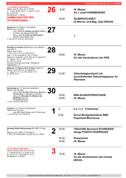 Liturgischer Wochenkalender