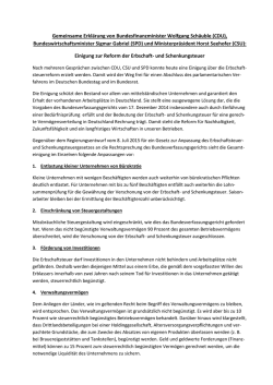 Einigung zur Reform der Erbschaft