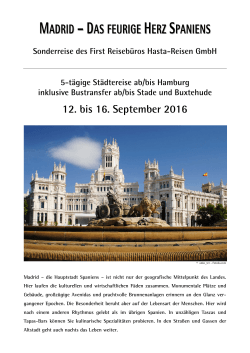Städtereise Madrid 2016 - First Reisebüro Hasta