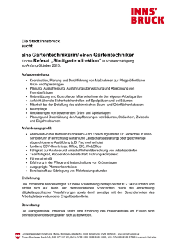 eine Gartentechnikerin/ einen Gartentechniker