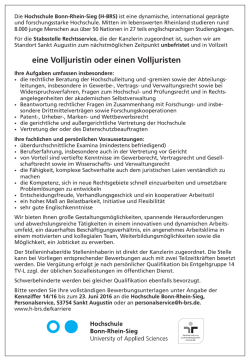 eine Volljuristin oder einen Volljuristen - Hochschule Bonn-Rhein-Sieg