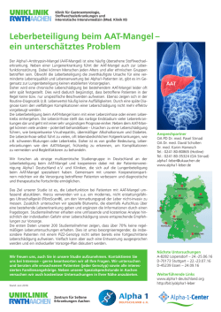 Leberbeteiligung beim AAT-Mangel – ein unterschätztes Problem