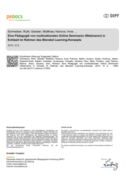 Eine P&auml;dagogik von multinationalen Online Seminaren (Webinaren