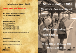 Musik und Wort 2016 Wenn einer eine Reise tut….