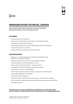 innenarchitekt/in retail design - beMATES. Die Retail Curation