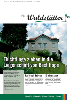 29. Ausgabe Waldstaetter Juni 2016