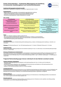 Duales Verbundstudium &ndash; kombinierter Bildungsgang mit