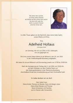 Adelheid Hollaus - Bestattung Kogler