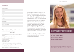 gottes ruf entdecken - Theologische Hochschule Ewersbach