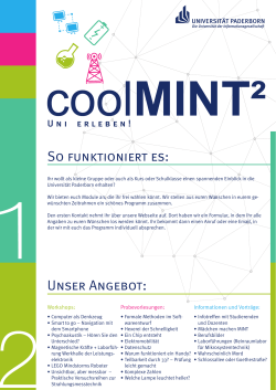 Flyer coolMINT² - Uni erleben! - Fakultät für Elektrotechnik