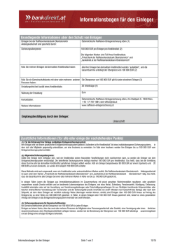 Informationsbogen f&uuml;r den Einleger