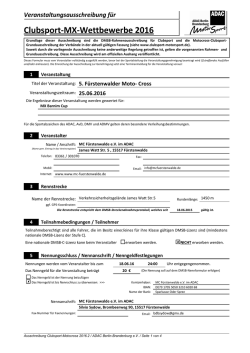 Ausschreibung Auto-Cross