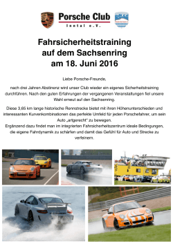 Ausschreibung  - Porsche Club Deutschland