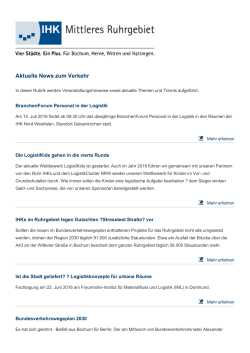 Aktuelle News zum Verkehr - IHK Mittleres Ruhrgebiet