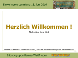 Herzlich Willkommen ! - Initiativgruppe Bernau