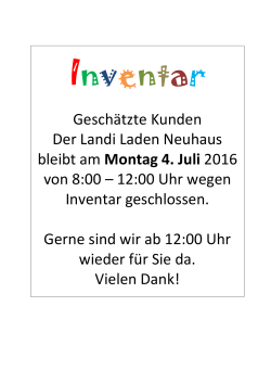 Geschätzte Kunden Der Landi Laden Neuhaus