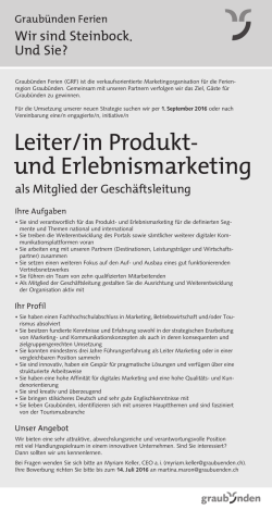 Leiter/in Produkt- und Erlebnismarketing