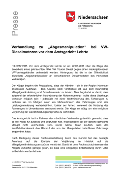 20-2016 Verhandlung zu VW-Diesel vor dem Amtsgericht Lehrte