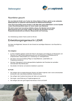 Entwicklungsingenieur/in LiDAR 01 - Jena