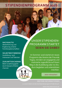 stipendienprogramm 2016 - Verein der Freunde Togos eV