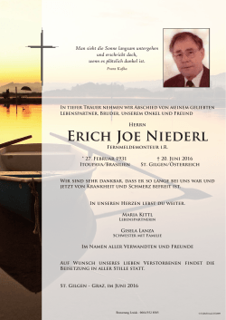 Erich Joe Niederl - Bestattung Lesiak