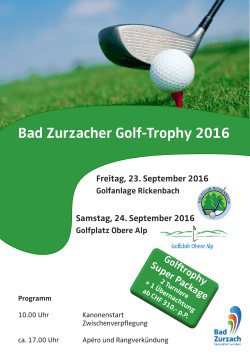 Bad Zurzacher Golf-Trophy 2016 Golftrophy Super Package