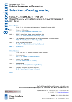 Swiss Neuro-Oncology meeting
