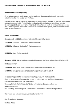 Einladung zum Dorffest in Wiesa am 18. und 19