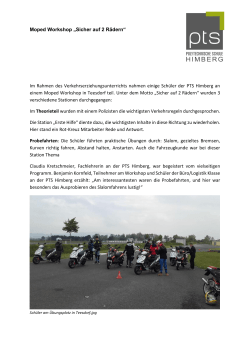 Moped Workshop „Sicher auf 2 Rädern“