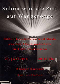 Schön w ar die Zeit auf Wangerooge